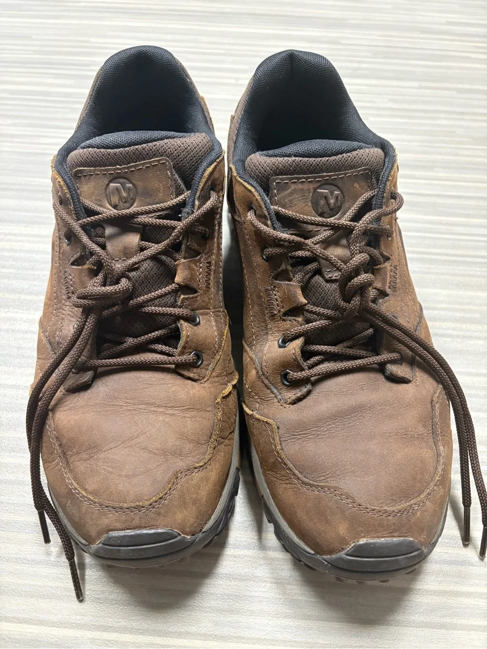 Merrell Moab Adventure Brown Leather Lace-Up Hiking Sneakers